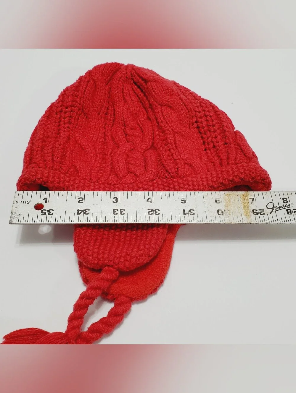 Polo Ralph Lauren Child's Winter Beanie Hat Red Wool Blend Cable Knit OS